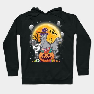 Weimaraner Dog Mummy Witch Moon Ghosts Happy Halloween Thanksgiving Merry Christmas Day Hoodie